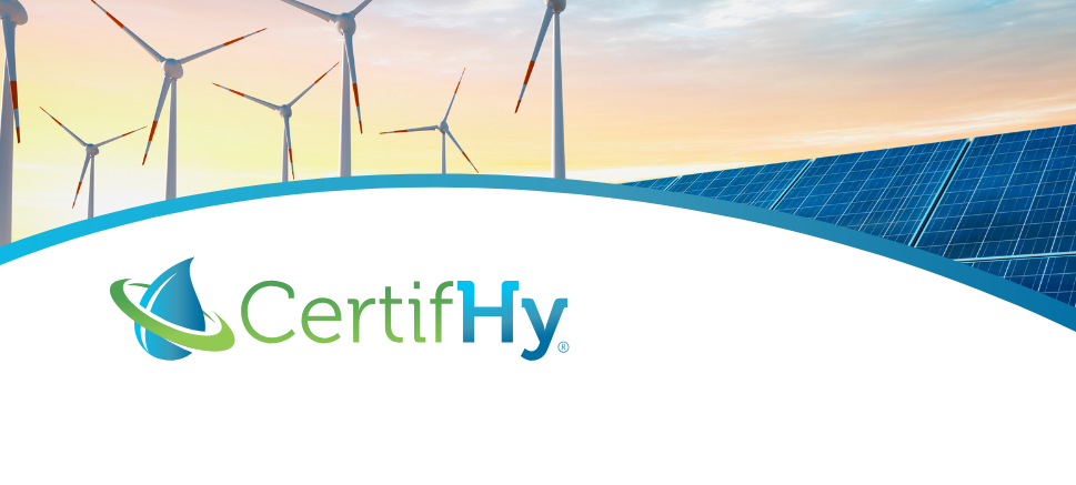 Summer 2025 cover image of the CertifHy Bulletin, highlighting renewable energy sources and RFNBO certification.